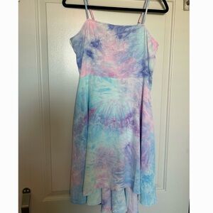 Pink, blue & purple tie dye dress